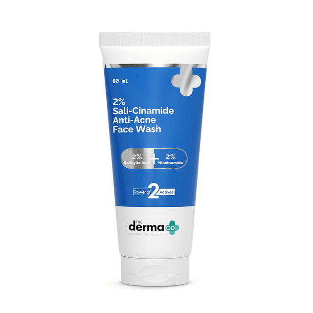 The Derma Co Sali-Cinamide Anti-Acne Face Wash | 2% Salicylic Acid & 2% Niacinamide | 80ml