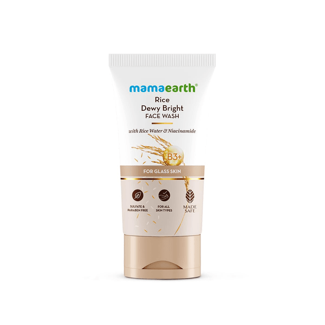 Mamaearth Rice Dewy Bright Face Wash | Rice Water & Niacinamide | Hydrating & Glowing | 150ml