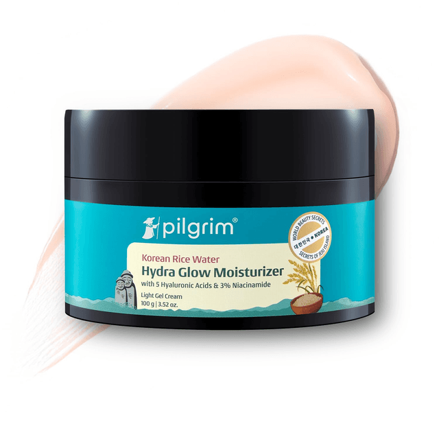 Pilgrim Korean Rice Water Hydra Glow Moisturizer | 5 Hyaluronic Acids & 5 Ceramides | 100g