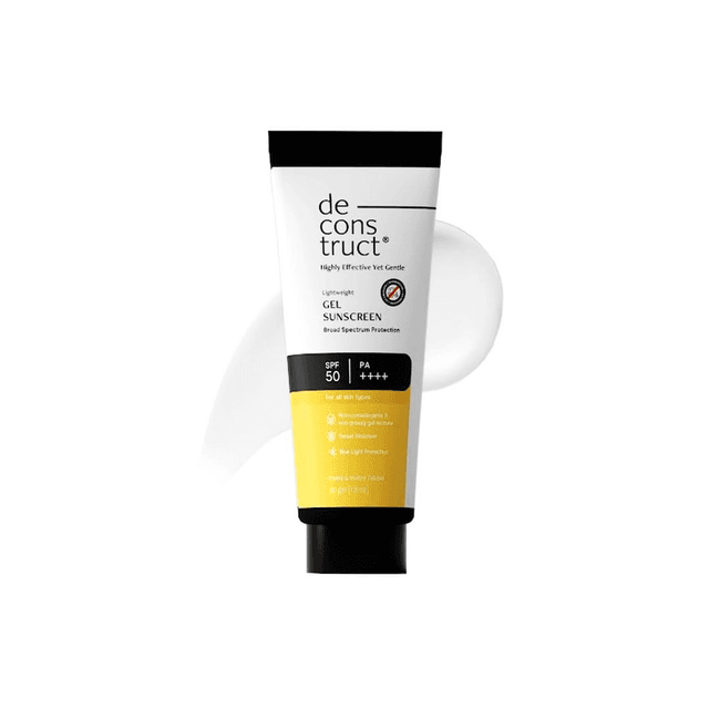 Deconstruct Gel Sunscreen SPF 50 PA++++ | 100% Photostable | Lightweight & Non-Greasy | 50g